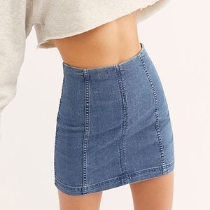 Free People modern femme denim skirt